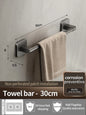 No-Drill Adhesive Towel Bar – Wall-Mount Towel Rack & Hook for Bathroom, Kitchen, Tile, Glass
