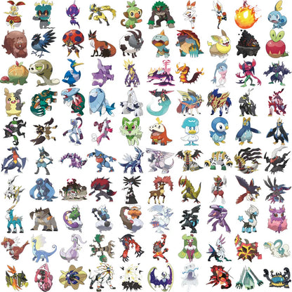 300Pcs Pokemon Cute Pikachu Stickers Charizard Album Pokédex DIY Laptop Car Luggage Kawaii Waterproof Anime Sticker Toy