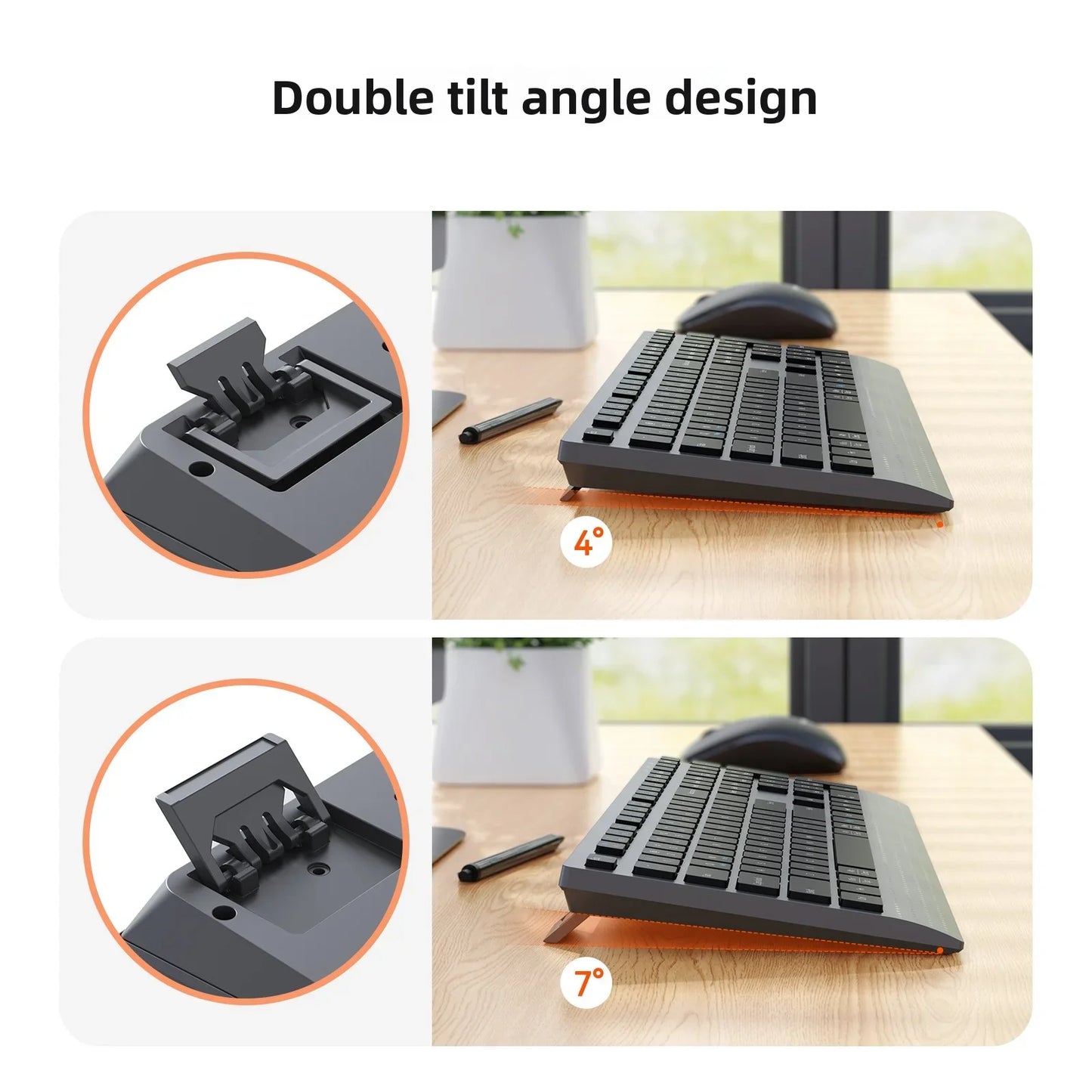 Bluetooth 2.4G Dual-Mode Wireless Full-Size Keyboard And Mouse Combo Rechargeable Fast-Charge Office Keyboard Set For PC Windows