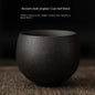 Japanese Handmade Rough Pottery Tea Cup Ceramic Kung Fu Tea Set Single Cup Antique Style Quiet Path Antique Craftsmanship Gift