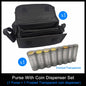 Waiter Cash Wallet Waist Bag with 8-Slot Euro Coin Dispenser – Fanny Pack Coin Holder for Servers, Drivers & Cashiers
