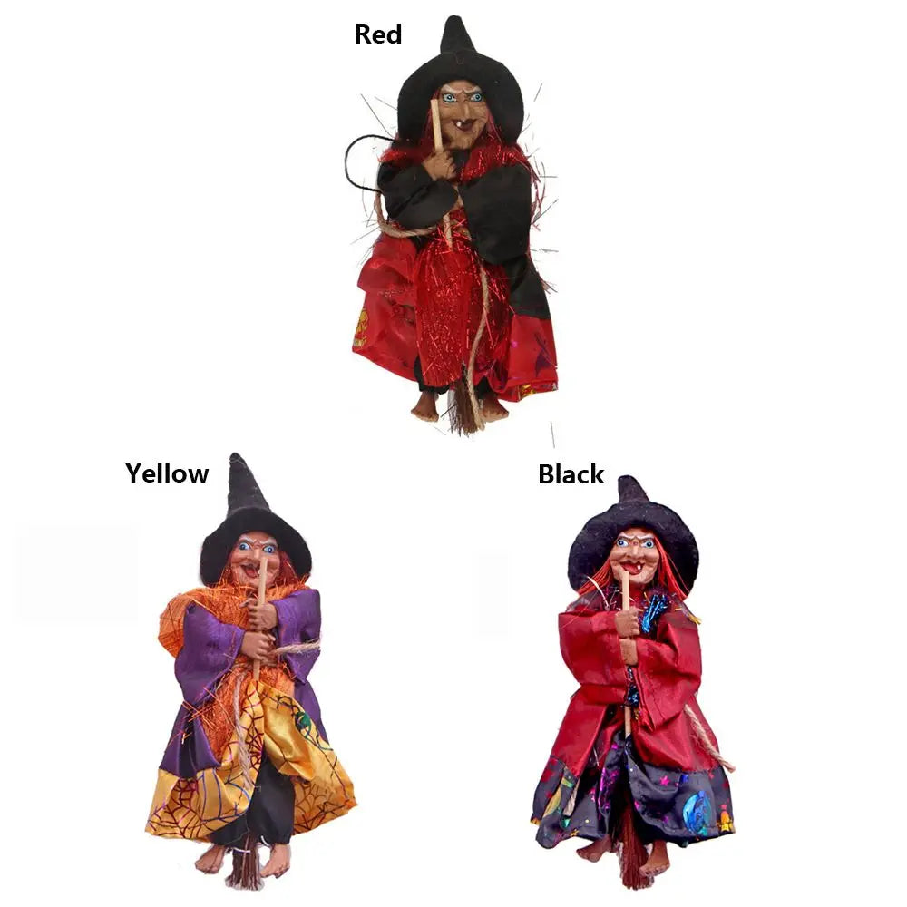 Halloween Witch Doll Ornament, 20 × 7cm, Red or Black