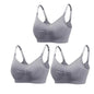 3-Pack Seamless Maternity Nursing Bras – Wireless Breathable Nursing Bra with Removable Pads & Front/Back Closure