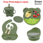 Baby Feeding Plate Set Suction Bowl Silicone Tableware 6PCS