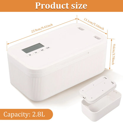 2.8L Timer Lock Box | Electronic Lockable Storage Box with Combination Lock & Digital Timer for Phone, Medication & Focus