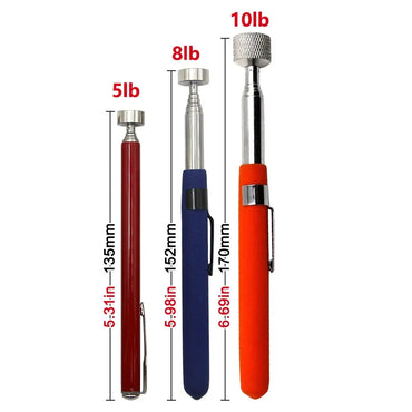 3-Pack Magnetic Retractable Pickup Tools - Telescopic Magnetic Pen Grabbers, 5/8/10 lb (2.3/3.6/4.5 kg), Extendable 5.3–28.7 in (135–730 mm)