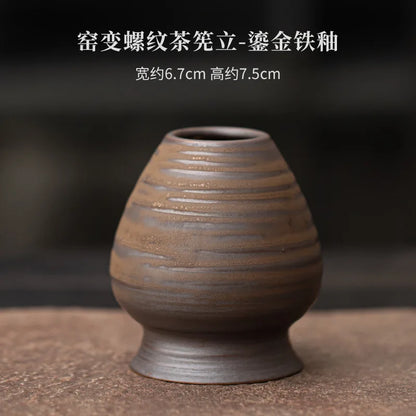 Japanese Kiln Change Spiral Matcha Tea Chasen Holder Stand Bowl Bamboo Whisk Grinder Teaware Tools Holder Tea Accessories Teaset