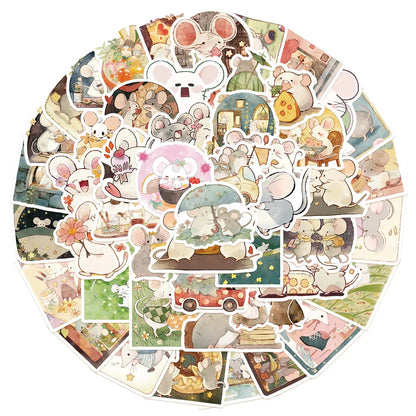 10/30/50pcs Cute Cartoon Mouse Aesthetic Graffiti Stickers Skateboard Laptop Phone Notebook Suitcase Decals Sticker Kids Toys