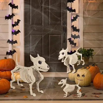 Plastic Wolf Skeleton Halloween Decoration