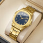 Luxury Men's Square Dial Alloy Strap Quartz Watch - Business & Casual
