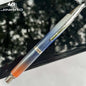 Push-Button Retractable Fountain Pen — Metal Body, Clip & Converter, EF/F Nib 0.5mm (0.02in) — Black/White