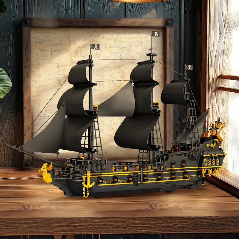 2076-Piece Pirate Ship Building Block Model