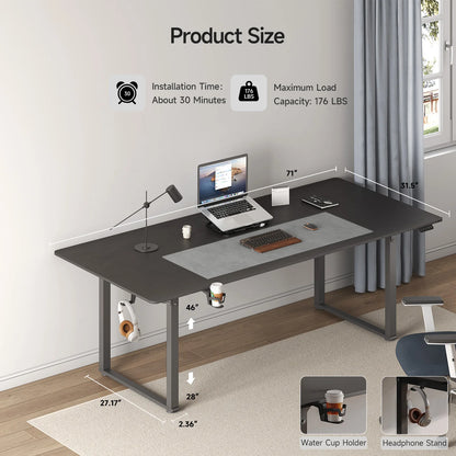 Electric Lifting Table, Square Standing Computer Desk Stand Up Desk With 4 Legs Sit Stand Desk Adjustable Height from 28-46"
