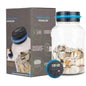 1.8L (61 fl oz) Transparent Coin Bank with Smart Coin Counter – Large Capacity Money Jar for USD EUR GBP