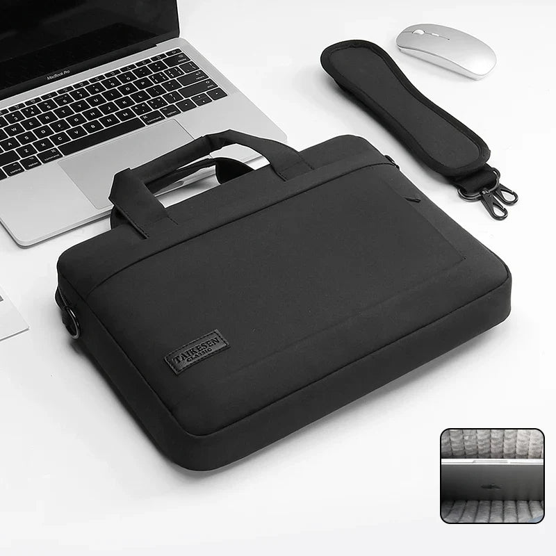 Canvas Laptop Sleeve Briefcase 13–17 Inch — Zippered Shoulder Handbag