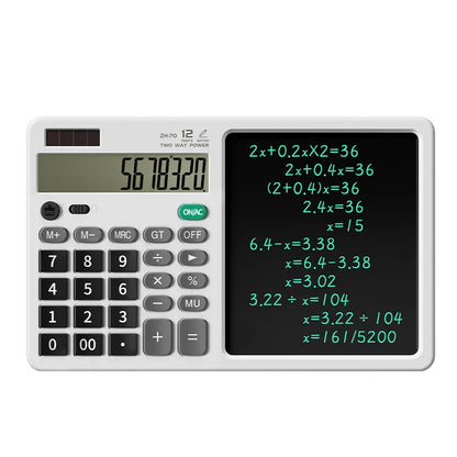 Silent Desktop Solar Calculator 12-Digit — Office, Accounting & School Teacher Calculator