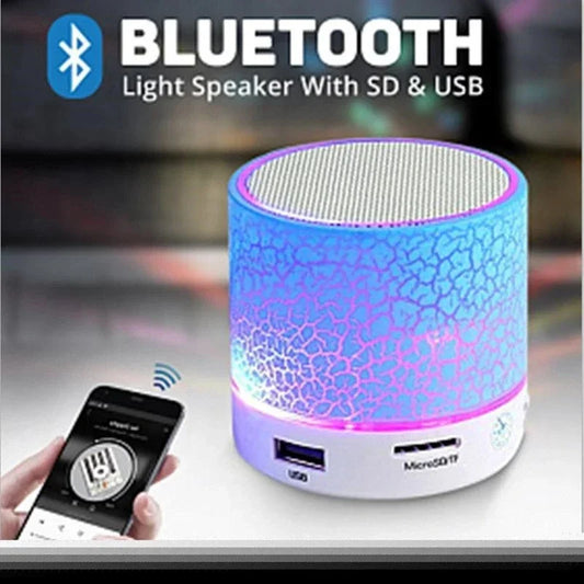 Mini Bluetooth Speaker with LED Light, USB & SD Card — Portable Wireless Speaker with Deep Bass for Phone & PC