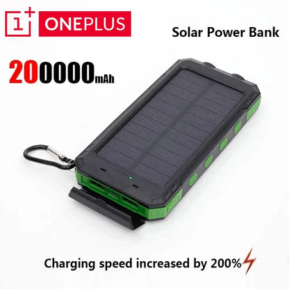 Solar Power Bank 200000mAh 120W Fast Charge Portable External Battery with Solar Panel, SOS & LED Light