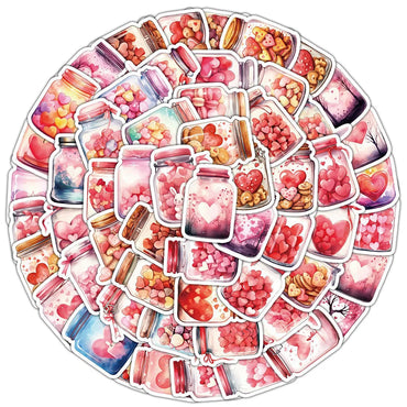 10/30/50pcs Cute Funny Pink Love in a Bottle Cartoon Stickers INS Style Decals Fridge Laptop Notebook Graffiti Sticker Kids Toys