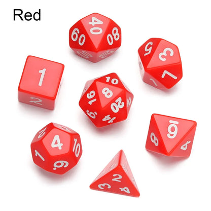 7-Piece Black Polyhedral Dice Set for D&D TRPG Tabletop RPG, Board & Card Games
