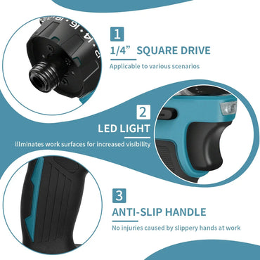 20+1 Gear 1/4-inch (6.35mm) Brushless Cordless Electric Screwdriver, 280 N·m Torque — 18V Battery Compatible