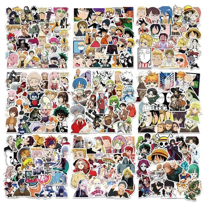 100/300Pcs Mixed Anime Stickers Cartoon Sticker Decals Laptop Motorcycle Luggage Phone Waterproof Sticker for Children Toy