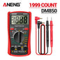 Digital Multimeter 1999-Count AC/DC Voltage Current Resistance Continuity Tester - Pocket Meter