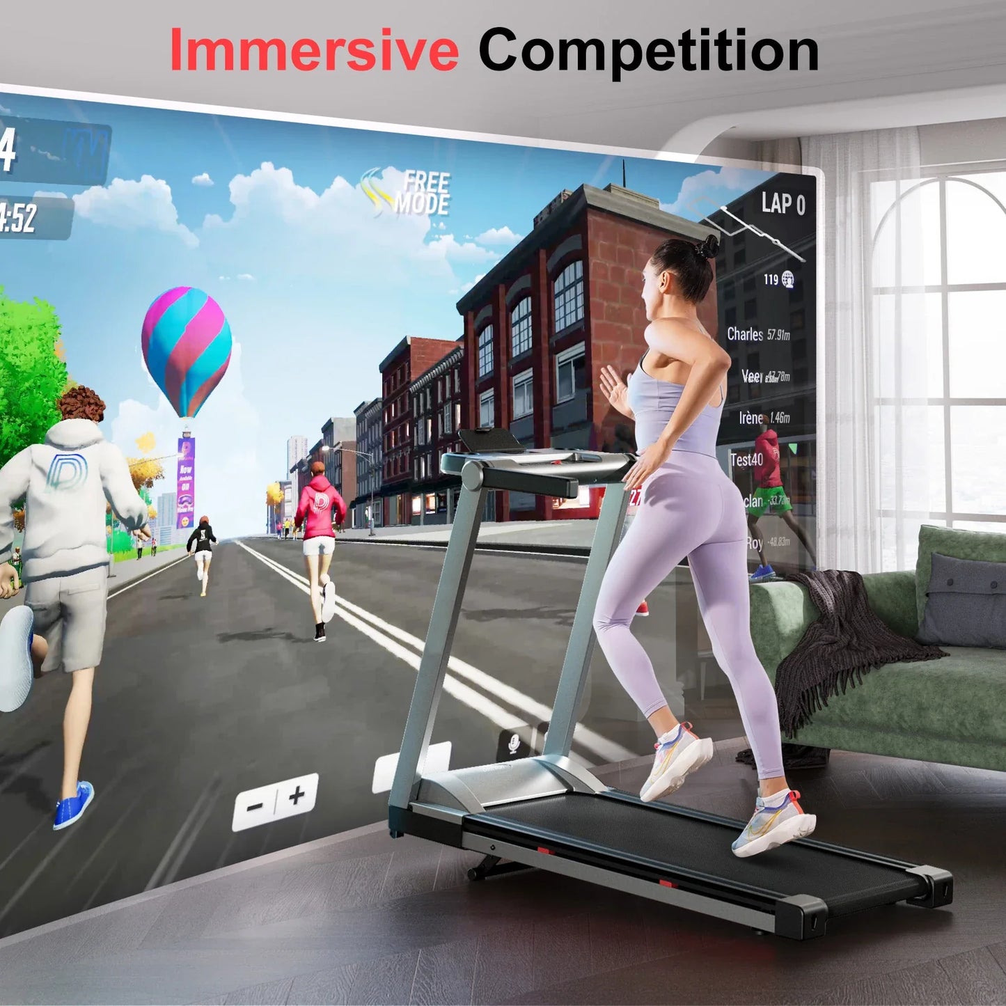 Foldable Incline Home Treadmill 3.5HP — 350 lb, Touchscreen, Smart App