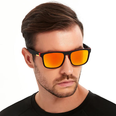 Vintage Square Sports Sunglasses for Men & Women – UV400 Mirror Lens Driving & Fishing Shades