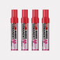 4-Pack Permanent Marker Pens - Waterproof Ink, Fine & 10 mm Chisel Tips, Black Blue Red Green
