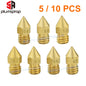 Brass 3D Printer Nozzles — 5/10-Pack 0.2–1.0mm Options for 1.75mm Filament — Extruder Print Head Replacement