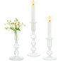 3-Piece Glass Taper Candle Holders and Flower Vases for Wedding Table Centerpiece