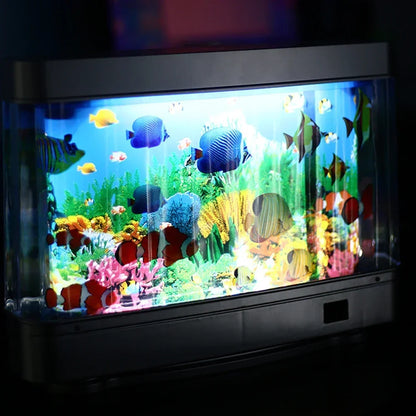 Ocean Aquarium Motion Lamp - Virtual Moving Tropical Fish Night Light
