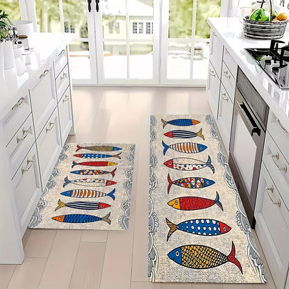 VIKANA Creative Floor Mat Fish School Carpet Kitchen Rug Long Carpet Soft Rug For Bedroom Door Mat Living Room Carpet Home Decor