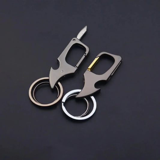 Men's Multifunctional Keychain Bottle Opener Anti-Lost Car Key Ring Creative Waist Hanging Design