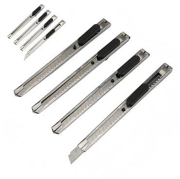 15-Pack Retractable Utility Knife Set — 9mm (0.35 in) Stainless Steel Hobby Box Cutters