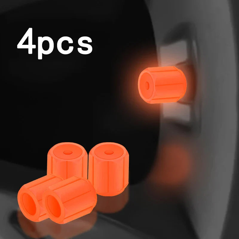 Luminous Tire Valve Caps - 6-Color LED Glowing Wheel Valve Caps for Car & Motorcycle (4/8/20-Pack)
