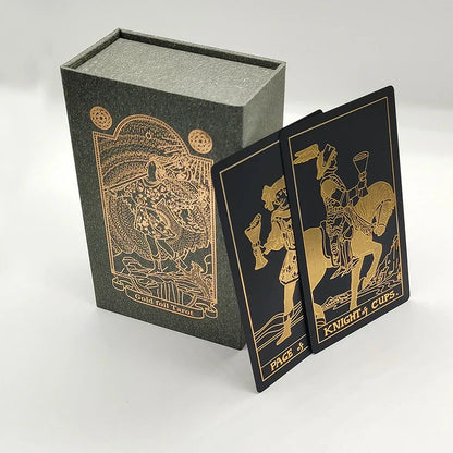 New Version Black Hot Stamping Gold foil Tarot Cards Plastic Rider Oracle Deck For Beginners And Collectors