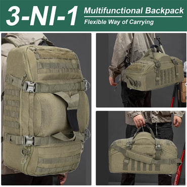 3-Way Molle Tactical Backpack Duffel Bag 30L 45L 80L for Hiking Camping Travel