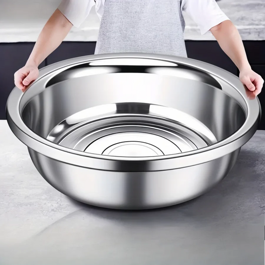 Oversized 36cm Metal Cooking Nesting Salad Bowls Large Capacity Washing Bowl Stainless Steel Mixing Bowl Set for Cooking