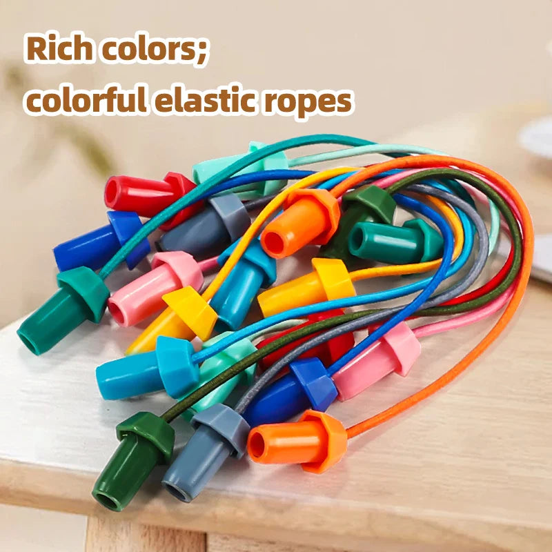 Rope Untangle Puzzle Game with 10 Elastic Ropes - Knot Brain Teaser & Family Travel Toy for Ages 14+