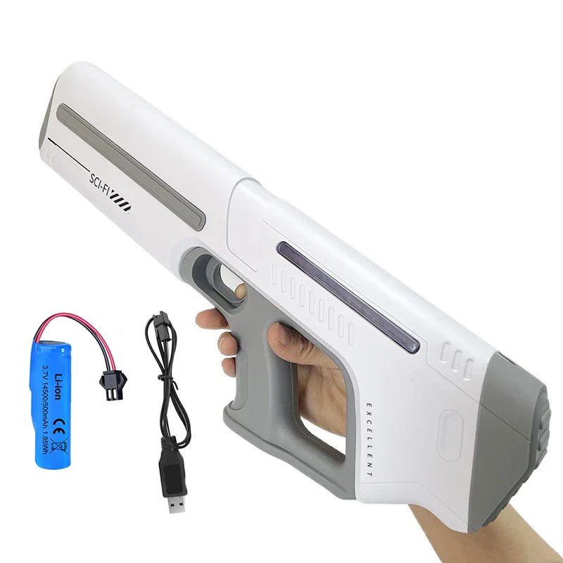 Electric Water Blaster for Adults – Powerful Automatic Water Gun with LED Flash, Lithium Battery-Powered Beach & Pool Toy for Teens & Kids