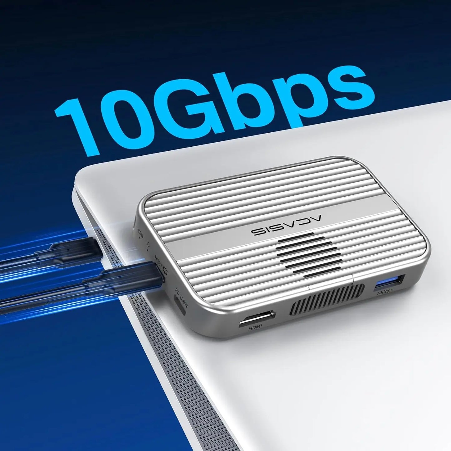 MagSafe M.2 NVMe SSD Enclosure & 6-in-1 USB-C Docking Station — HDMI 4K, PD 100W