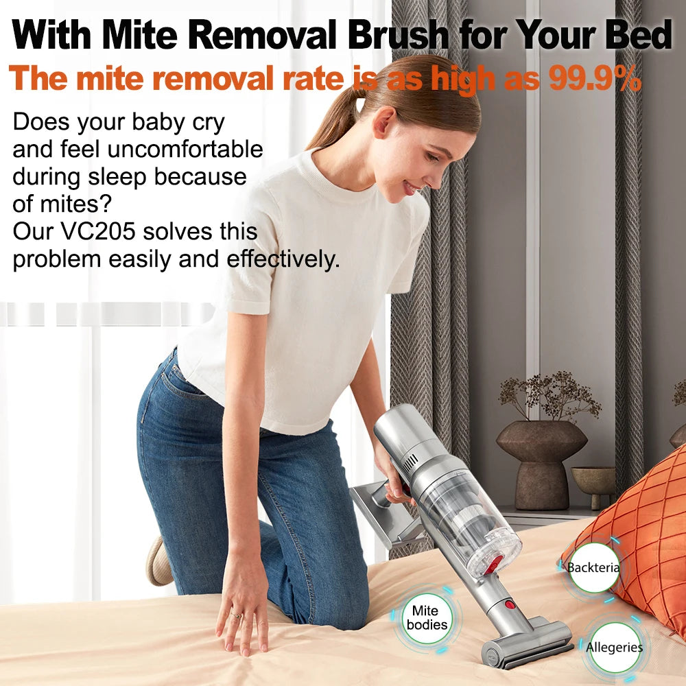 ABIR Cordless Stick & Handheld Vacuum Cleaner – 27,000Pa Suction, Smart IR Dust Sensor, Auto Speed Control, LCD Touch Screen, E13 HEPA, 40-Min Battery