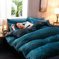 Thick Velvet Duvet Cover Set with 2 Pillowcases - Warm Winter Comforter Cover, Available 150×200 to 220×240 cm (59×79 to 87×94 in)
