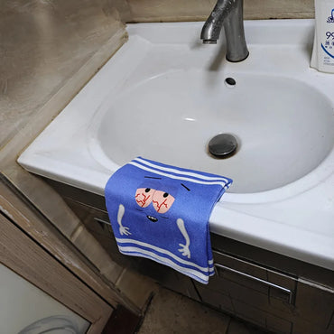 Kids Cartoon Quick-Dry Face & Bath Towel - Double-Sided Velvet Soft Absorbent