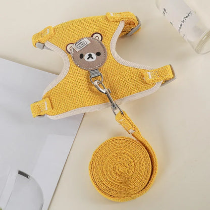 Cute Rabbit & Small Pet Harness Leash Set Padded Adjustable Harness with Leash (Sizes S, M) for Rabbits & Cats