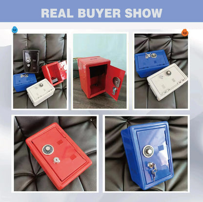 Mini Vertical Metal Safe Piggy Bank Desktop & Car Key Lock Box