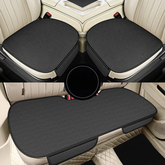 Breathable Summer Car Seat Covers - Cool Fabric 3-Piece Front & Rear Cushion Set
