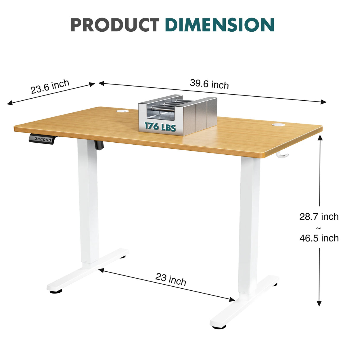 JHK Electric Adjustable Height Standing Computer Desk Ergonomic Sit Stand Up Down Computer Table Workstation For Home Office